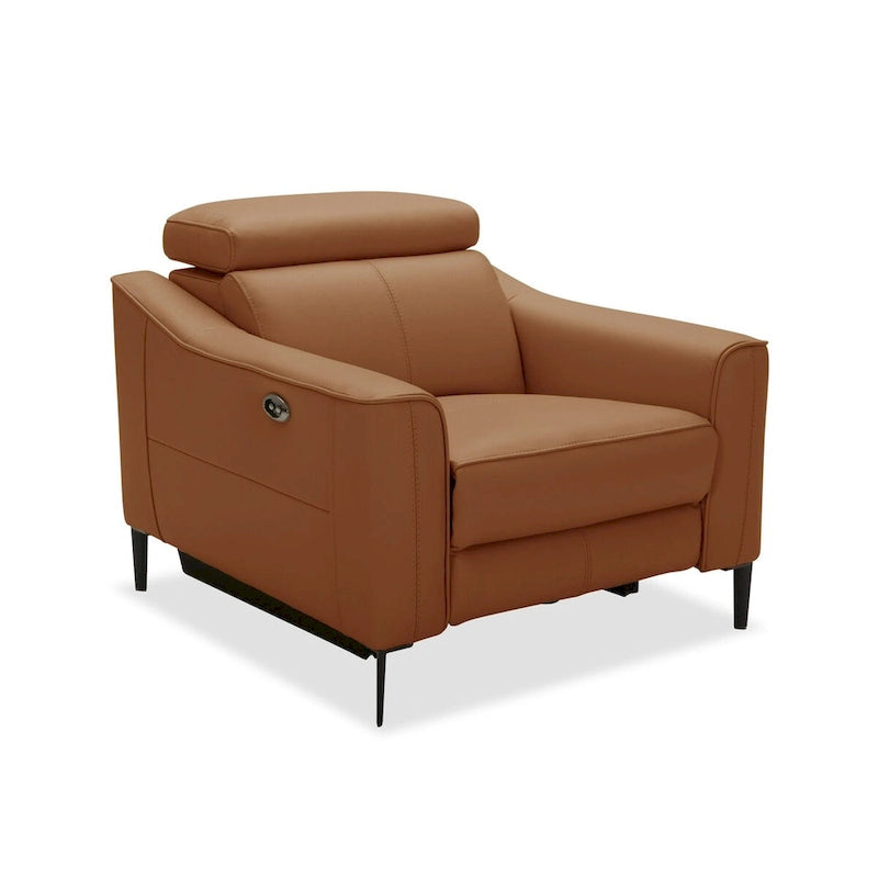 Wood Divani Casa Eden Modern Camel Leather Recliner Chair - image 3