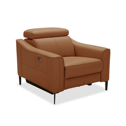 Wood Divani Casa Eden Modern Camel Leather Recliner Chair - image 3