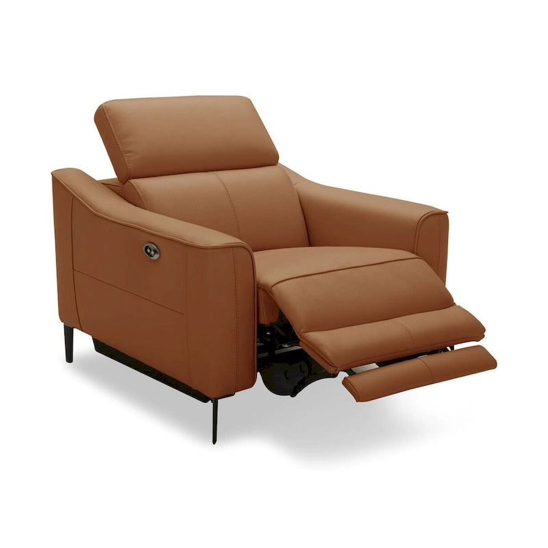 Wood Divani Casa Eden Modern Camel Leather Recliner Chair - image 4