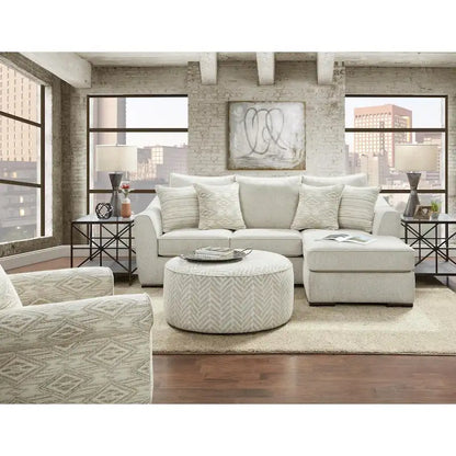 Fabric Vibrant Vision Oatmeal Chaise Sofa - image 3