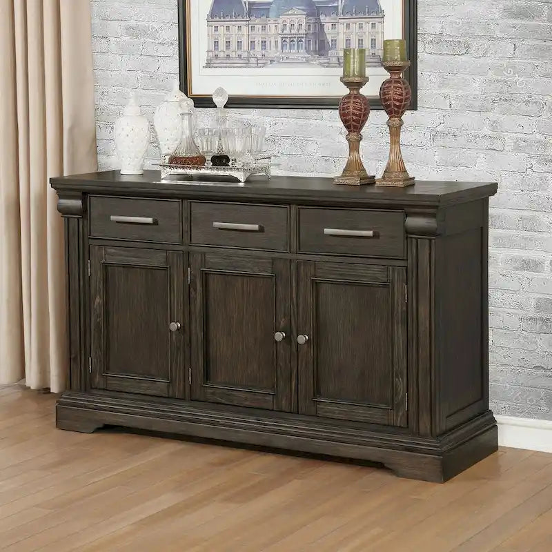 Wood Transitional Style Server in Espresso Finish - image 1
