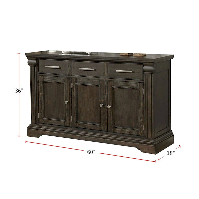 Wood Transitional Style Server in Espresso Finish - image 3
