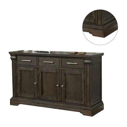 Wood Transitional Style Server in Espresso Finish - image 5