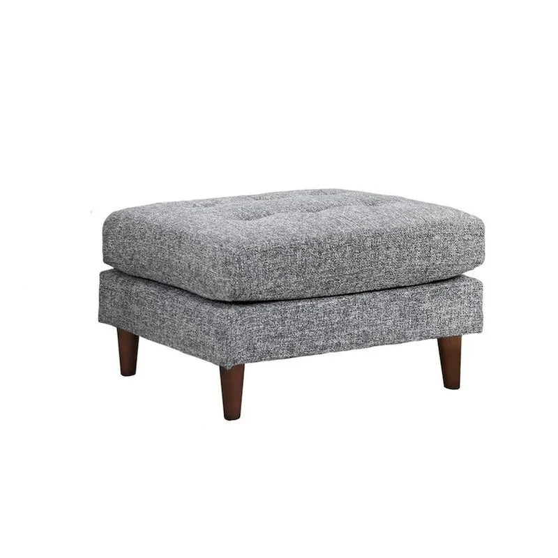 Solid Wood Ryle 104 Inch Sectional Sofa with Chaise and Ottoman, 2 Pillows, Gray Woven - image 3