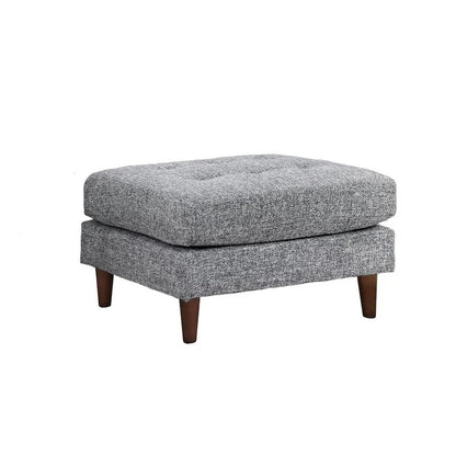 Solid Wood Ryle 104 Inch Sectional Sofa with Chaise and Ottoman, 2 Pillows, Gray Woven - image 3