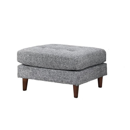 Solid Wood Ryle 104 Inch Sectional Sofa with Chaise and Ottoman, 2 Pillows, Gray Woven - image 4