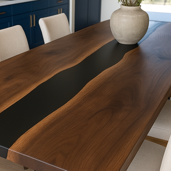 Epoxy Walnut Dining Table