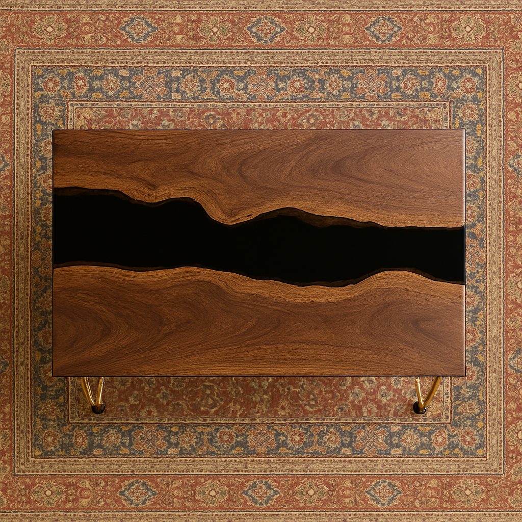 Epoxy Coffee Table with Hairpin Legs