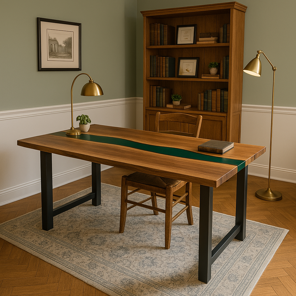 Walnut Epoxy Desk