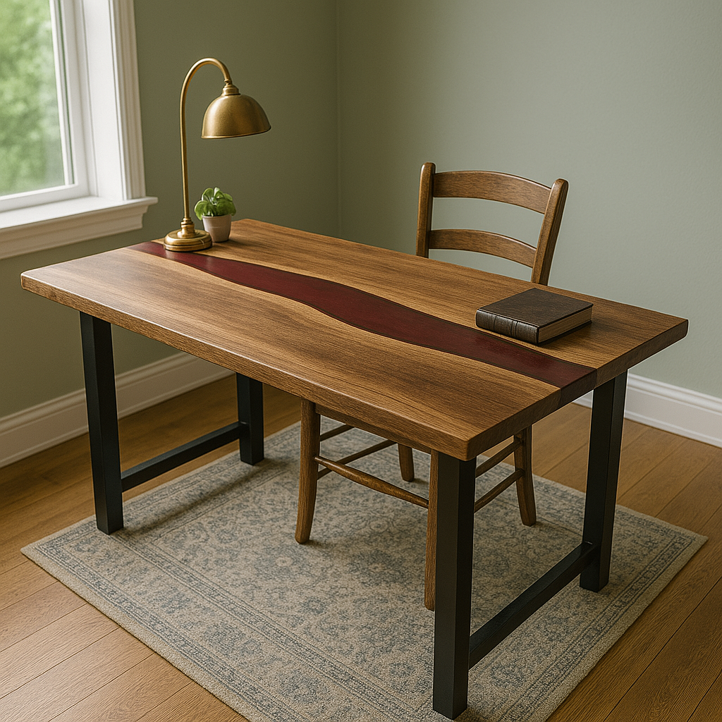 Walnut Epoxy Desk
