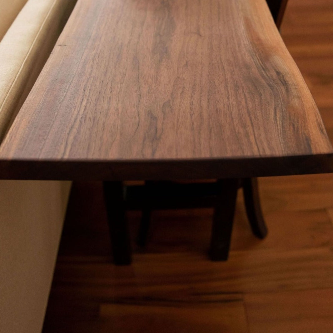 Live Edge Walnut Sofa Table With Modern Legs