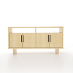 Open Top Shelf Wooden Dining Room Buffet Table