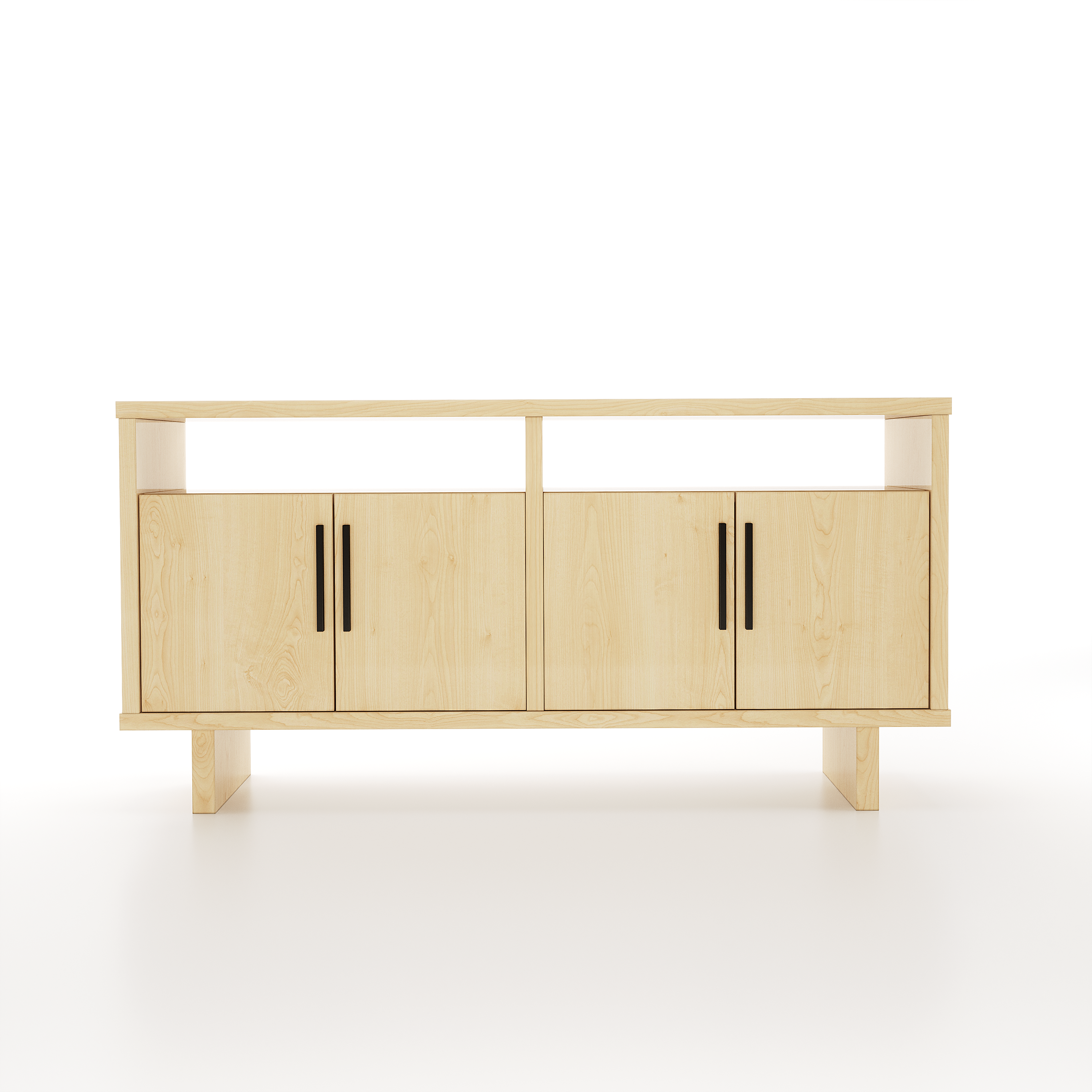 Open Top Shelf Wooden Dining Room Buffet Table
