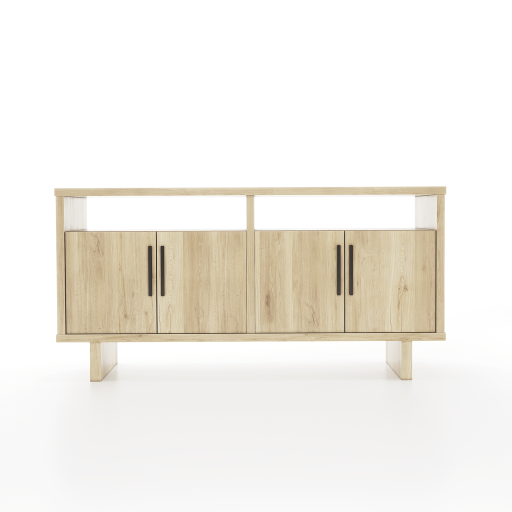 Open Top Shelf Wooden Dining Room Buffet Table
