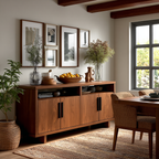 Open Top Shelf Wooden Dining Room Buffet Table