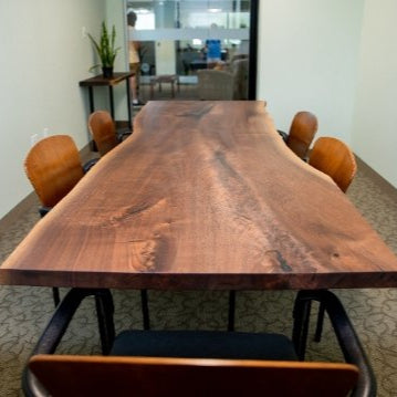 Water Tower Live Edge Walnut Conference Table