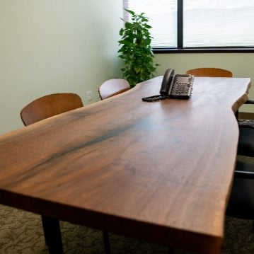 Water Tower Live Edge Walnut Conference Table